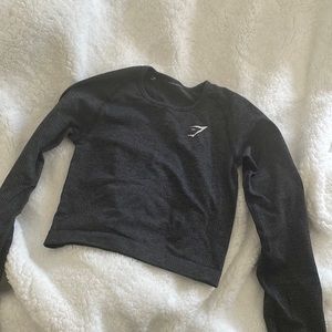 Grey long sleeve crop gymshark